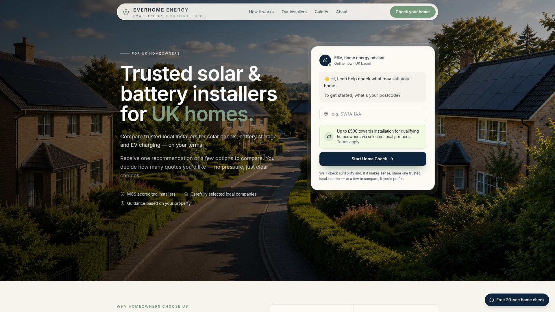 EverHome Energy website screenshot